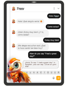 Image of a conversation with Ziggy the Chatbot