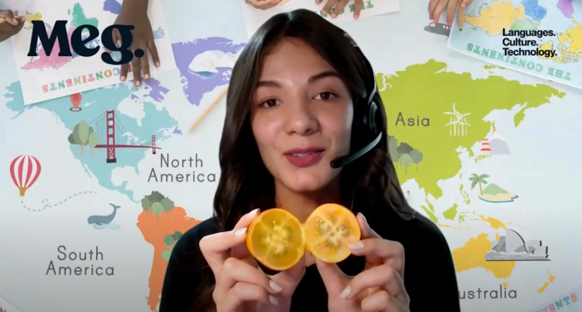 Meg Spanish language teacher providing a cultural lesson